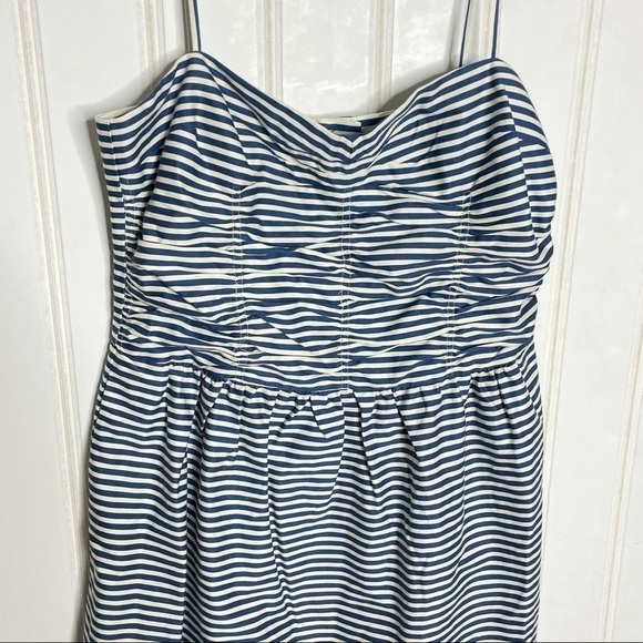 NWT Ralph Lauren Blue & White Stripe Pleated Dress Size 14 653 - Picture 4 of 7